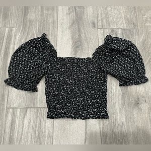 Cotton candy LA floral smocked tee- S